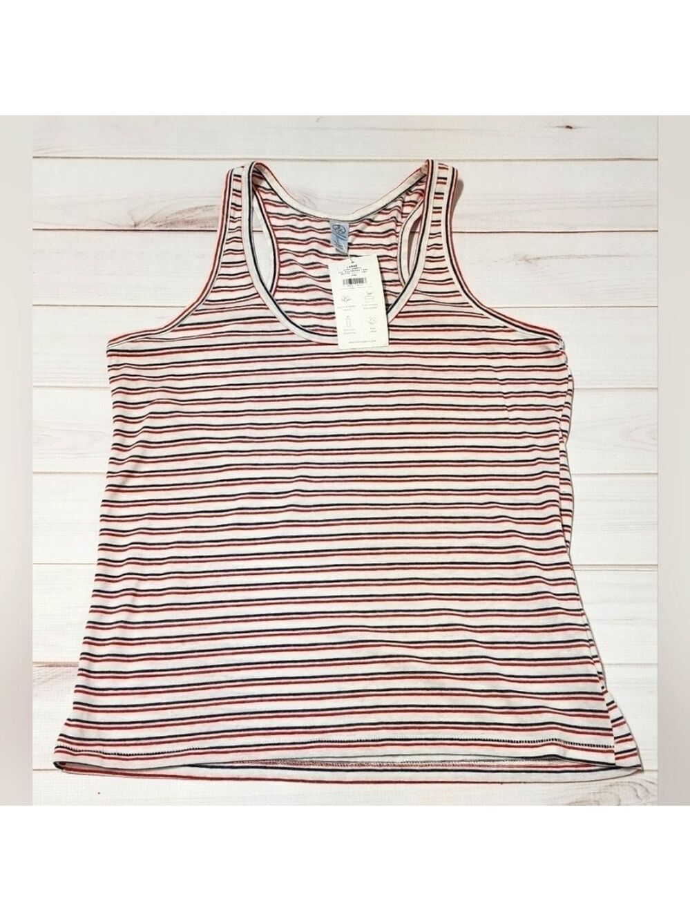 Alternative Apparel Striped Double Eco Racerback Tank Large - New With Tags